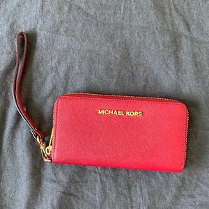 Michael Kors Red Wallet Clutch